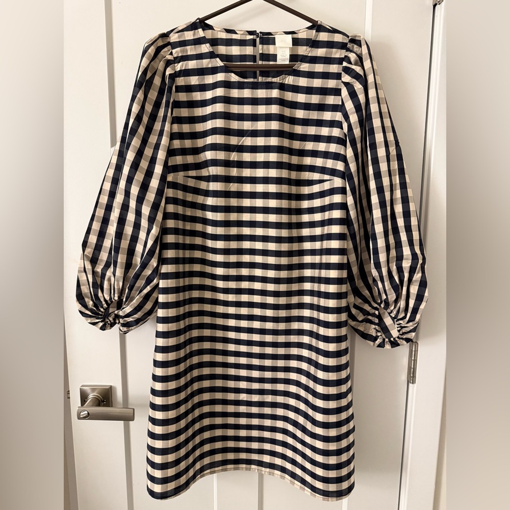 Checkered Puff Sleeve Dress